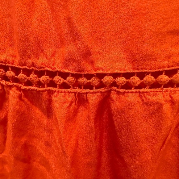 🎄Amanda Green Orange Blouse Tunic Style SZ L Halloween 🎃  Costume Lining - Picture 2 of 6